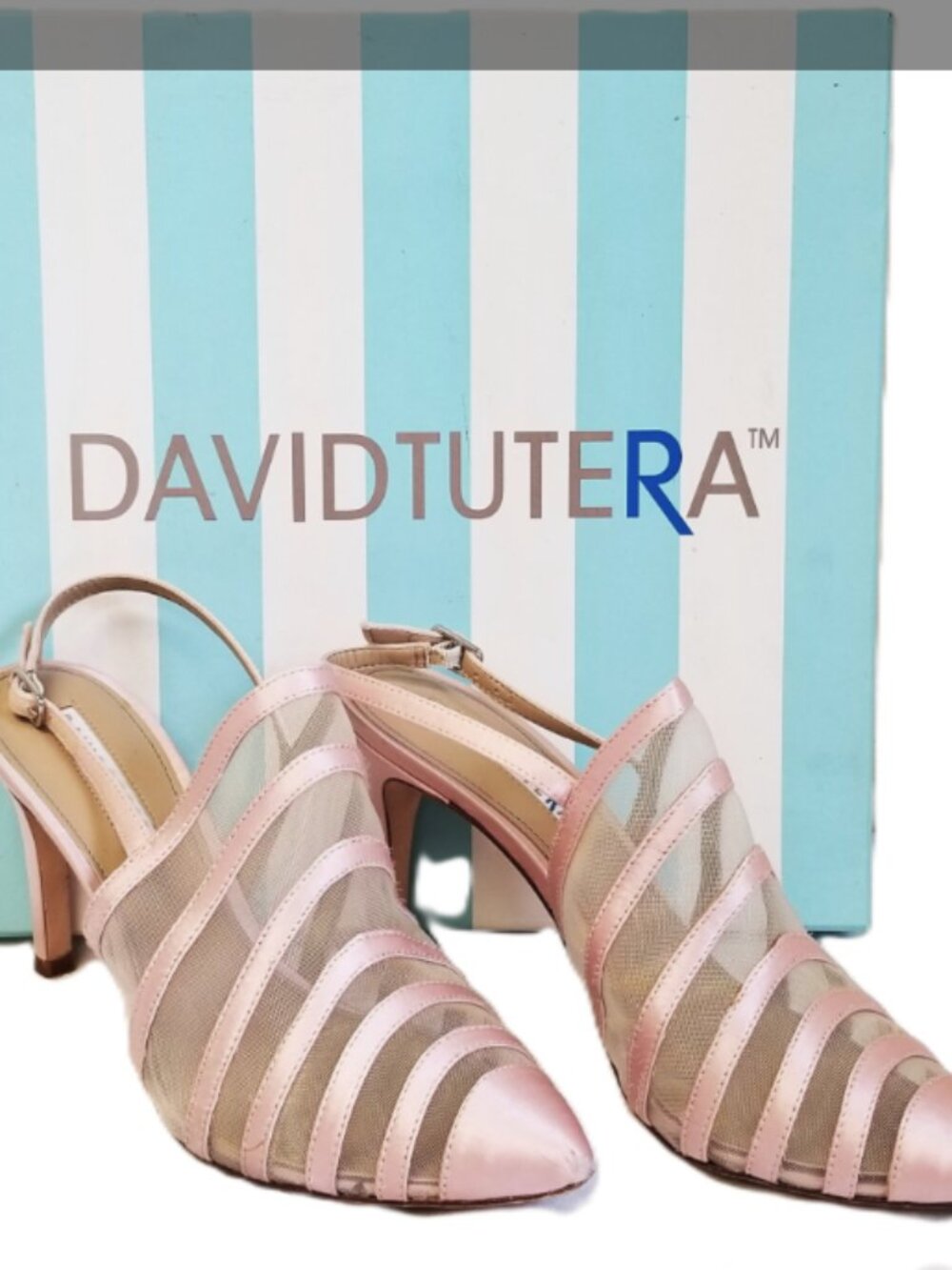 Pink Mesh Sling Back heels (size 7.5) Soft Glam Feminine Barbie Balletcore